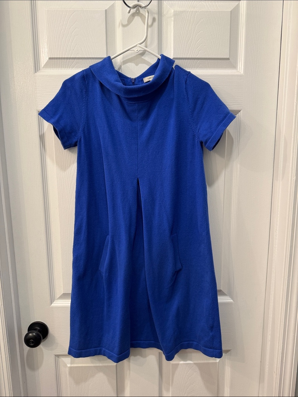 Tyler Boe Royal Blue Short Sleeve Dress with Pocket Front